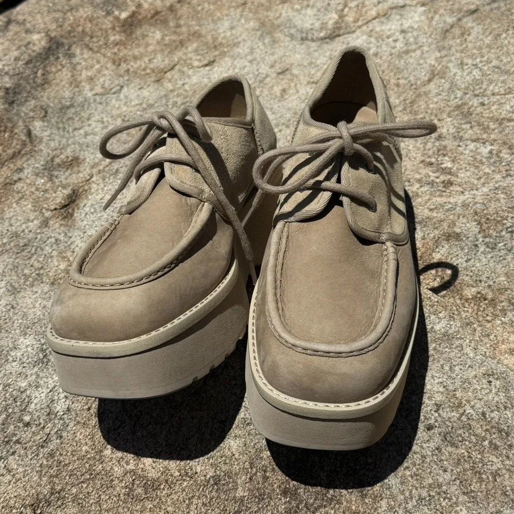 UGG Cityfunc Platform Derby Shoes Women's 9.5 Water Resistant Suede NEW